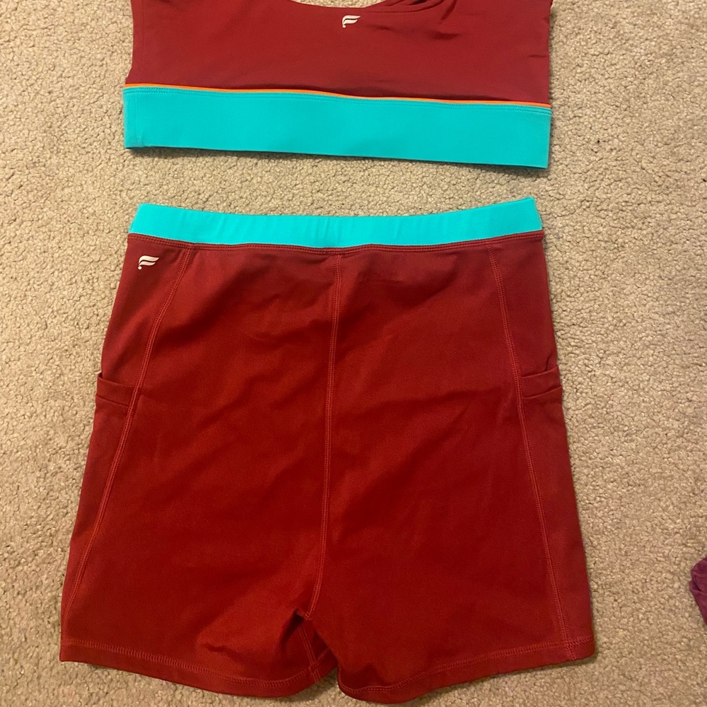 Fabletics Motion 365 Matching Set Size M Maroon C… - image 2